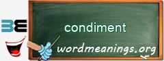 WordMeaning blackboard for condiment